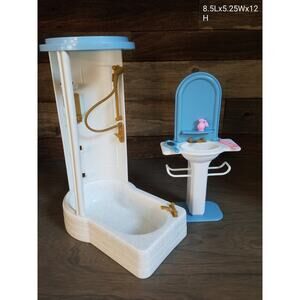 Vintage Barbie Bathtub Shower and Bathroom Vanity Sink So Real